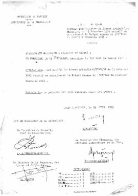 Loi N° 65-14 portant ratification du Décret n° 538/GPRD/MEFAE.DB. du 13 décembre 1963 relatif au ...