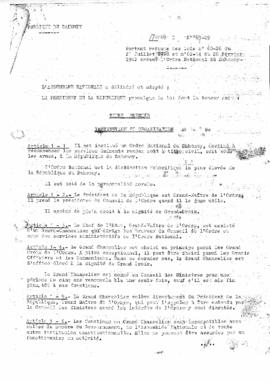 Loi N° 65-29 portant refonte des lois N° 60-26 du 21 juillet 1960 et du N° 62-14 du 26 février 1962 créant l&#039;Ordre National du Dahomey