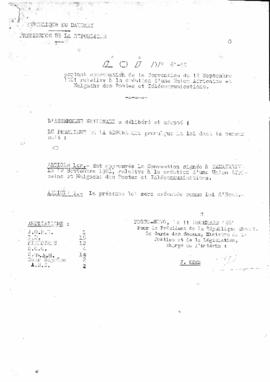 Loi N° 61-49 portant approbation de la convention du 12 septembre 1961 relative à la création d&#039;une union africaine et malgache des postes et télécommunications
