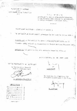 Loi N° 65-16 ratifiant le décret n°64-299/PC/MFAEP/DB. du 19 Décembre 1964 relatif au remaniement...